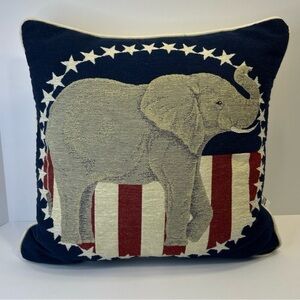 Republican Elephant 14  x14  x 4  Pillow by Riverdale Red White And Blue Stars